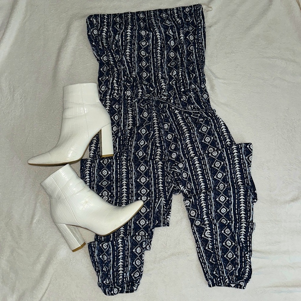 Blue and white jumper